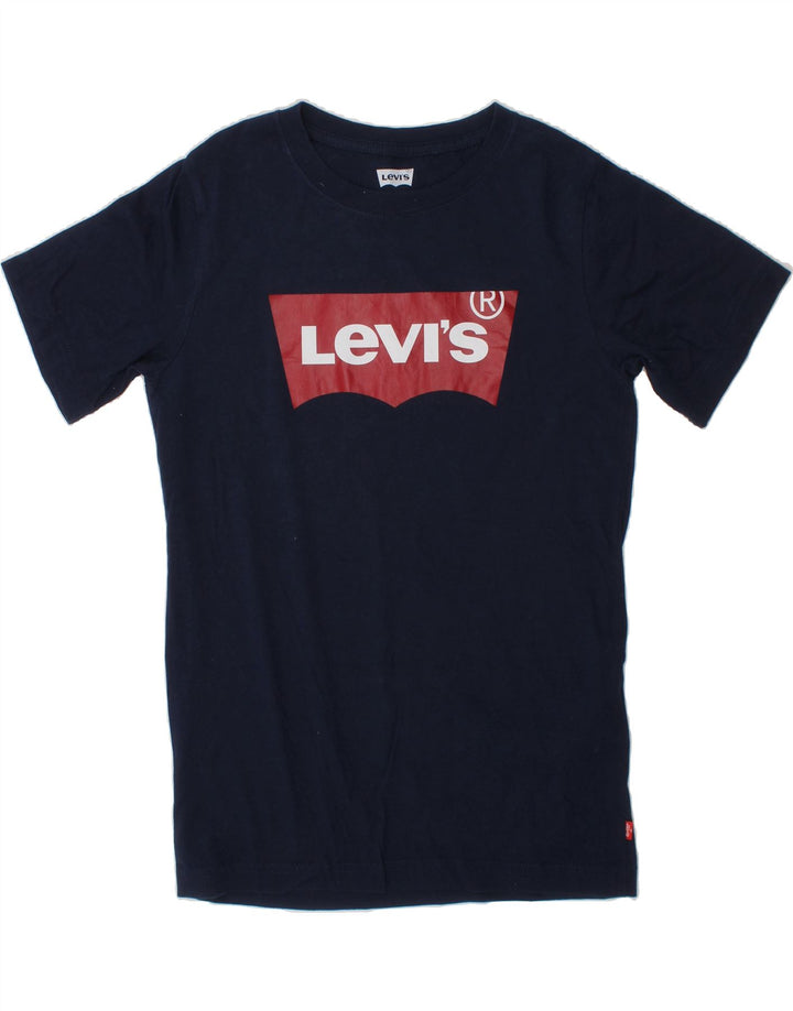 LEVI'S Boys Graphic T-Shirt Top 13-14 Years Navy Blue Cotton Vintage Levi's and Second-Hand Levi's from Messina Hembry 