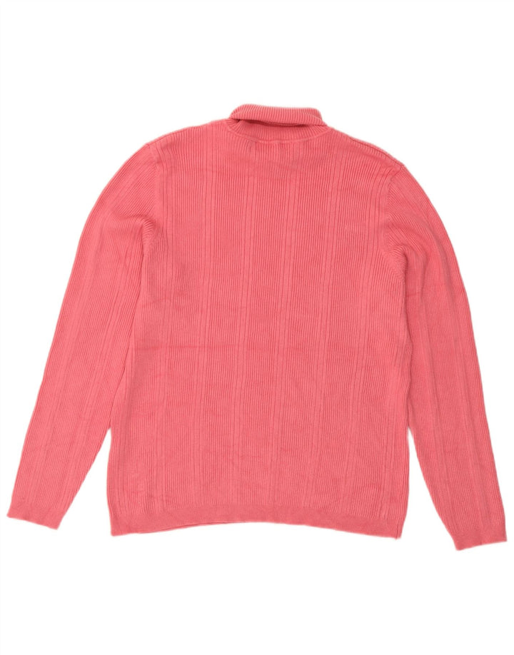 Marks & Spencer Dame Roll Neck Sweater UK 16 Large Pink Viscose