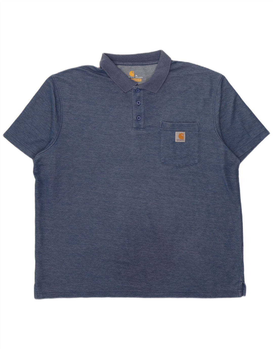 Carhartt Herre Original Fit Polo Shirt XL Blå Flecked Polyester