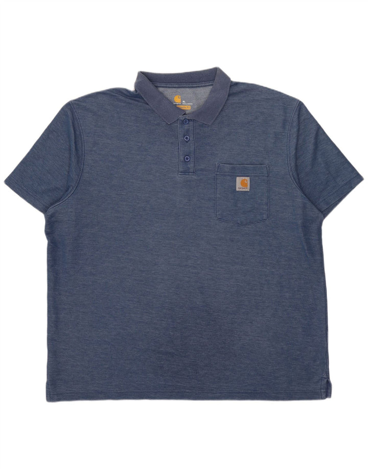 Carhartt Herre Original Fit Polo Shirt XL Blå Flecked Polyester