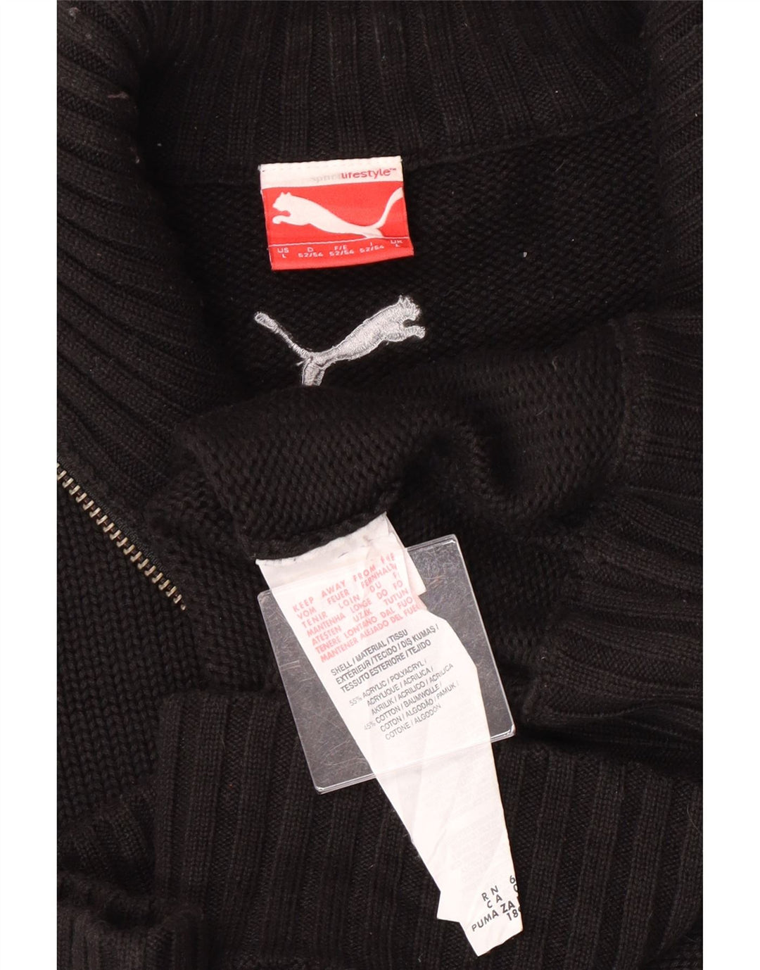 Puma Herre Cardigan Sweater Stor Sort Akryl