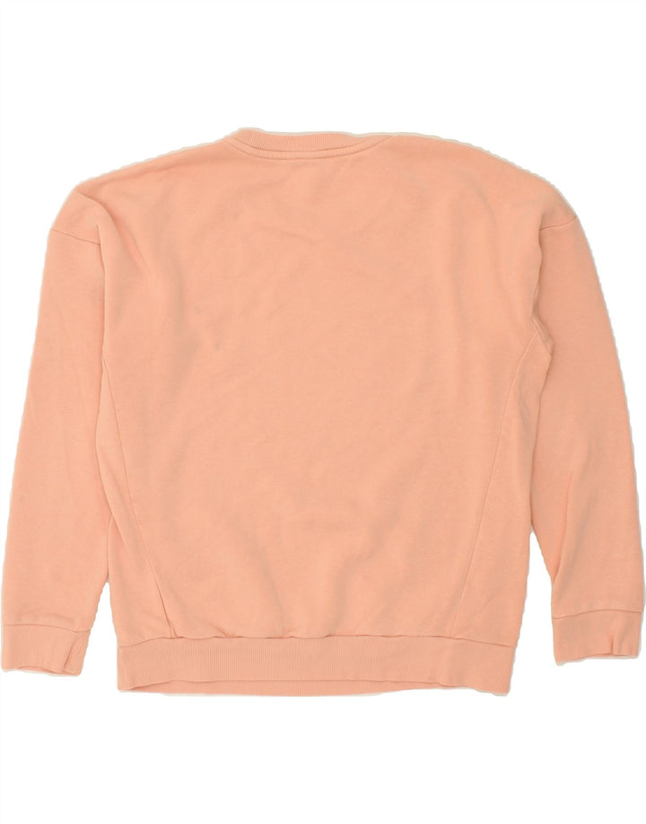 ADIDAS Womens Graphic Sweatshirt Jumper UK 14 Medium Pink Cotton Vintage Adidas and Second-Hand Adidas from Messina Hembry 