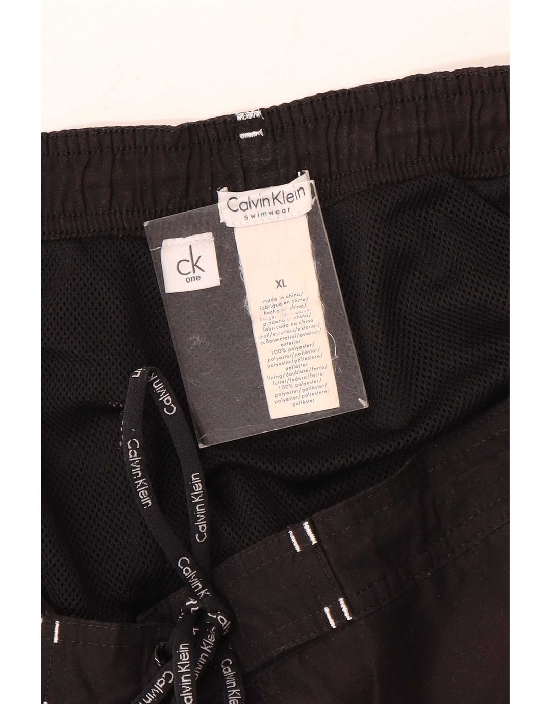 Calvin Klein Herre grafiske svømmeshorts XL Sort Colourblock Polyester