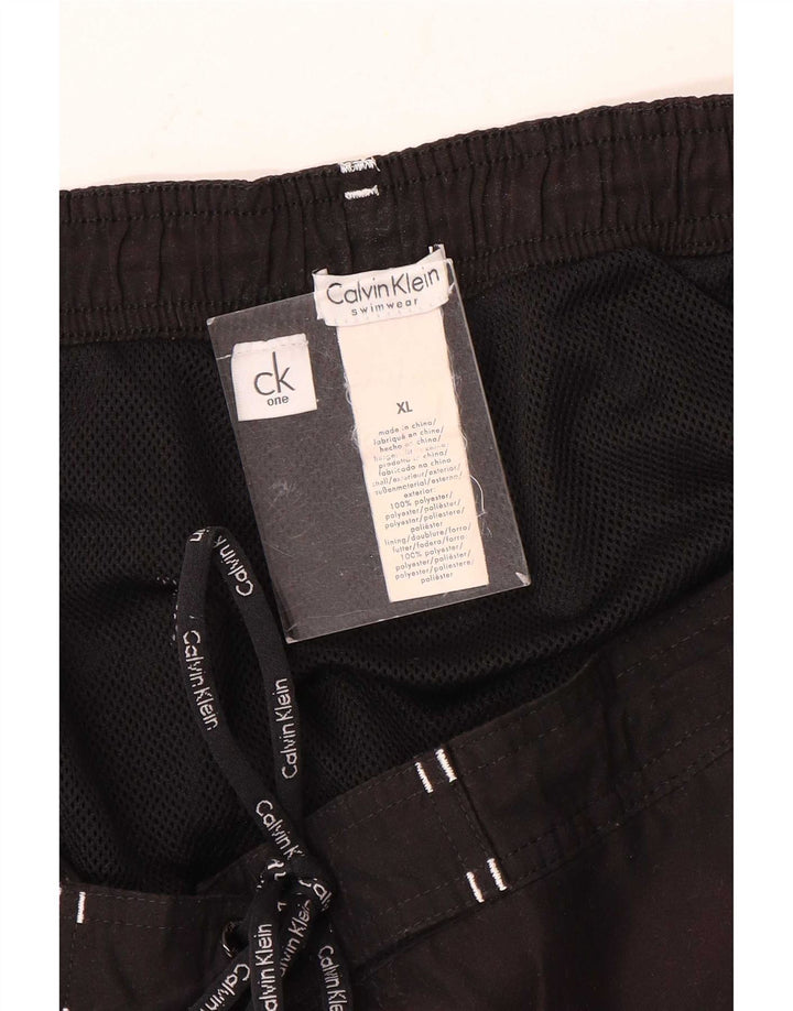 Calvin Klein Herre grafiske svømmeshorts XL Sort Colourblock Polyester