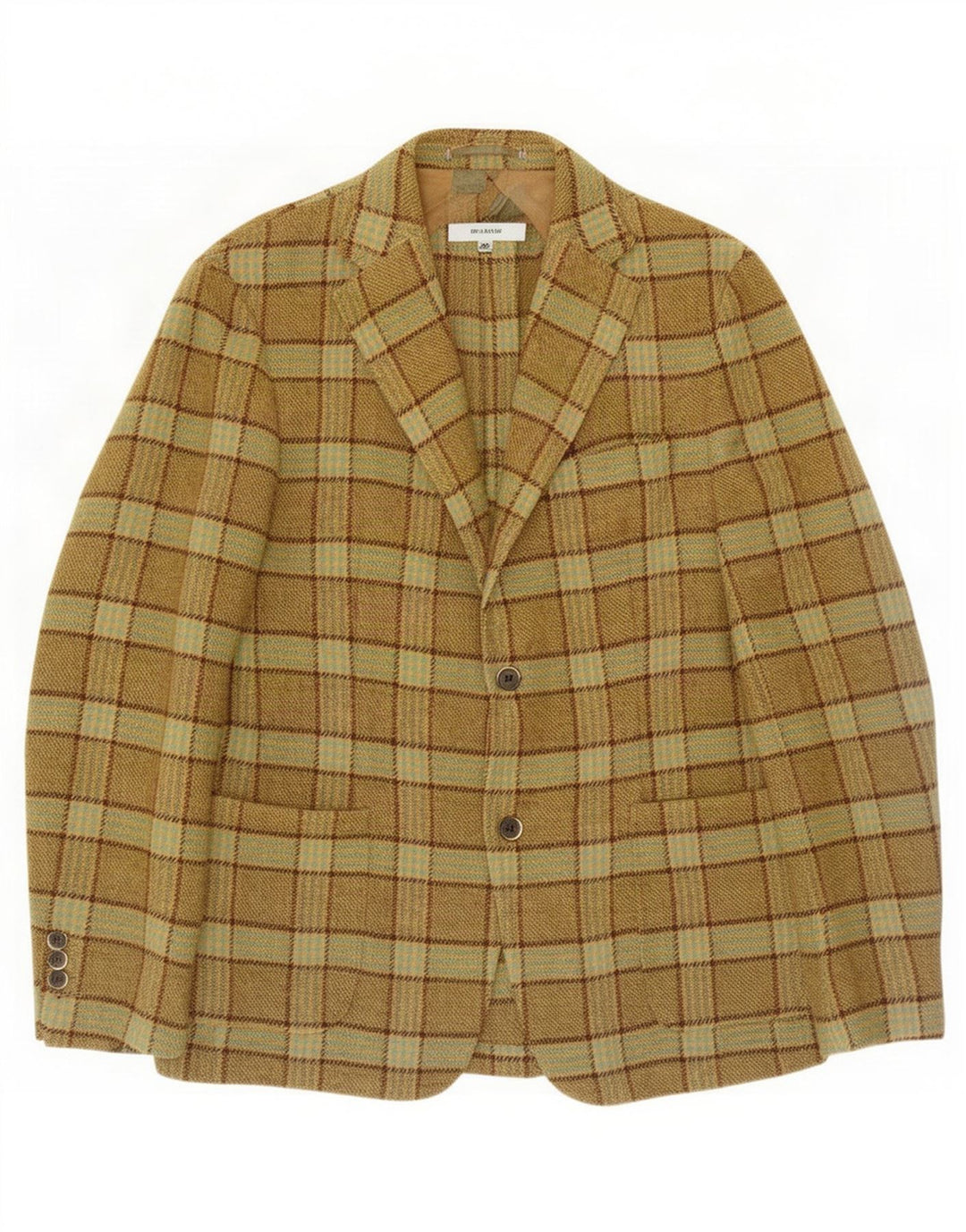 Brooksfield Herre 2-knaps blazerjakke IT 50 Large Khaki Check
