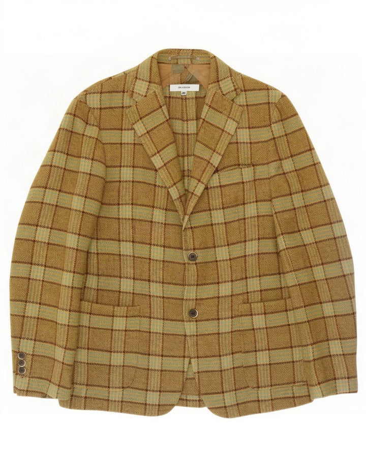 Brooksfield Herre 2-knaps blazerjakke IT 50 Large Khaki Check