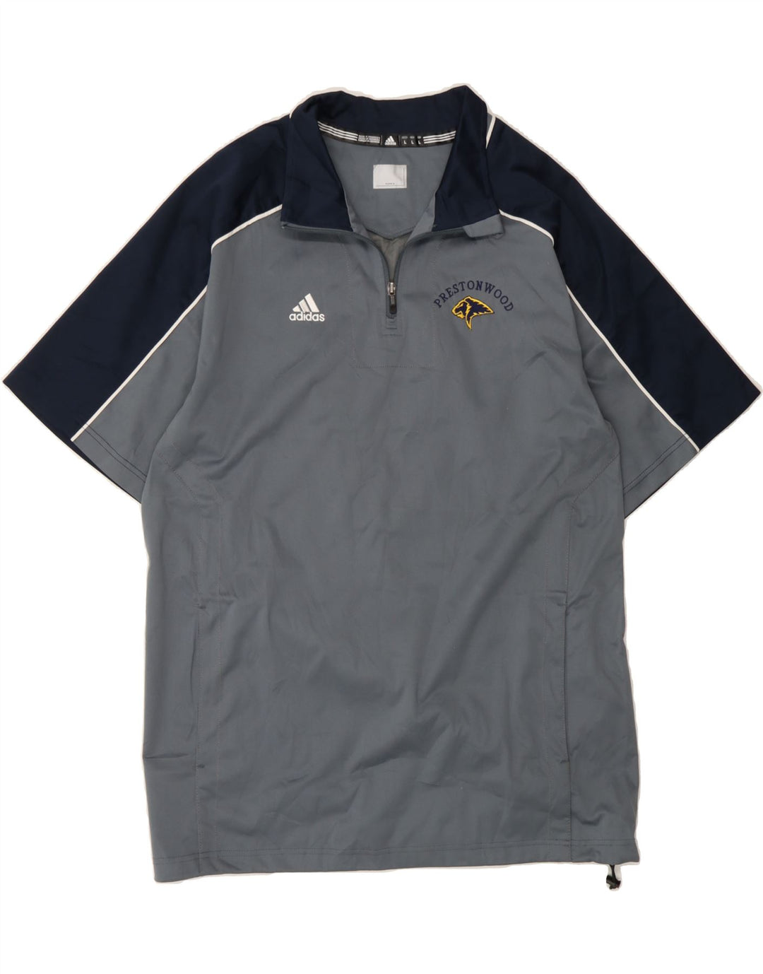 ADIDAS Mens Zip Neck Pullover Tracksuit Top Large Grey Colourblock Vintage Adidas and Second-Hand Adidas from Messina Hembry 