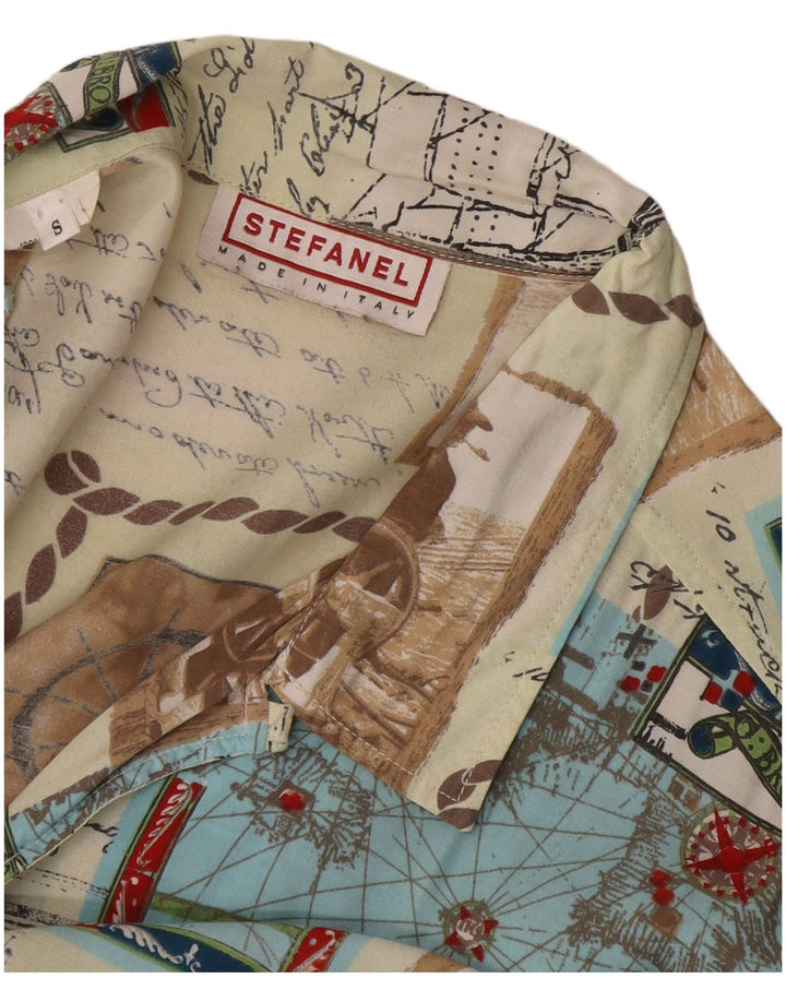 STEFANEL Herre grafisk kortærmet skjorte Lille flerfarvet patchwork