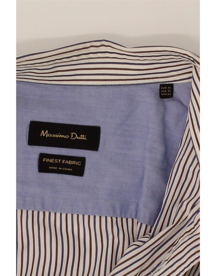 MASSIMO DUTTI Mens Shirt XL White Pinstripe Vintage Massimo Dutti and Second-Hand Massimo Dutti from Messina Hembry 