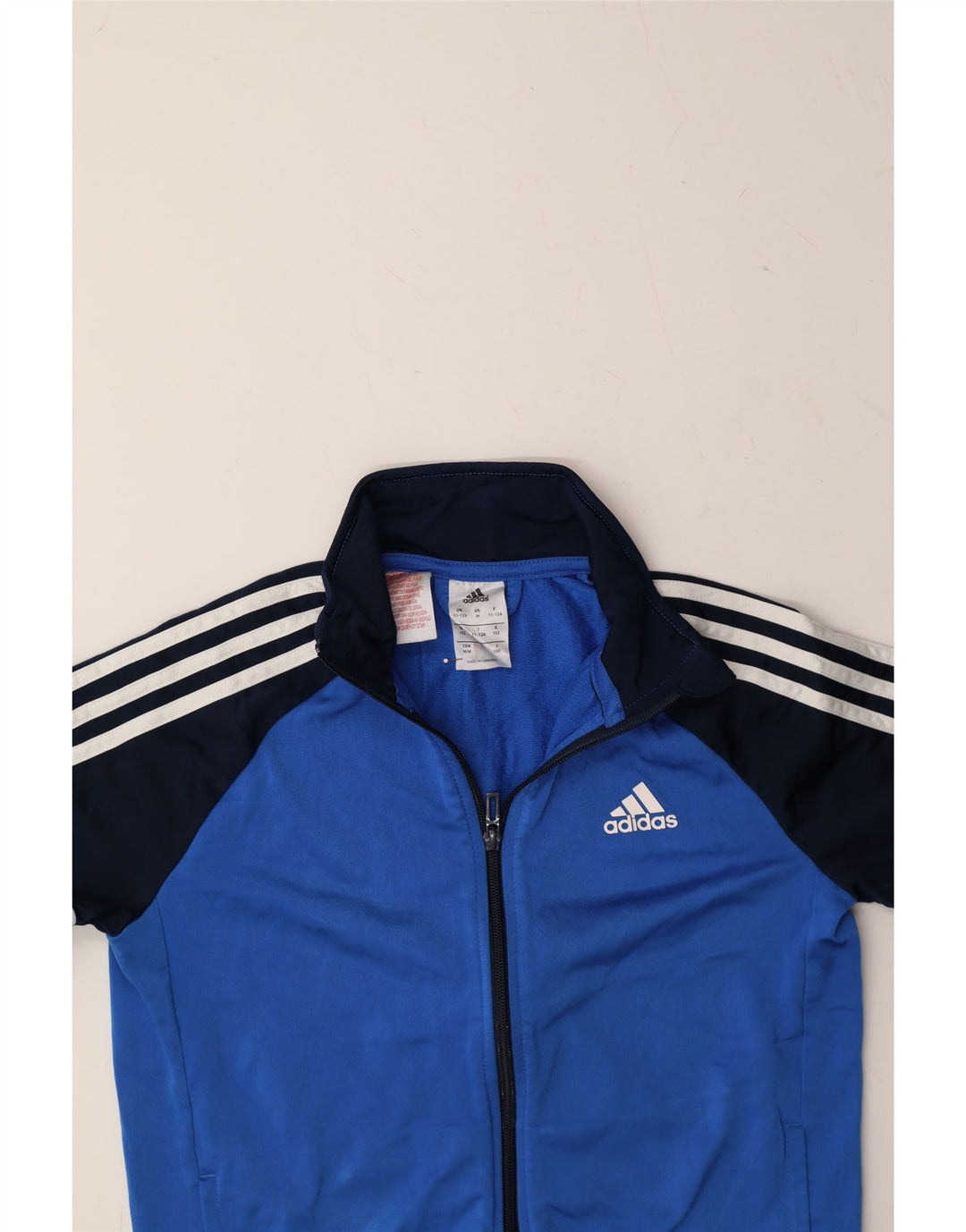 ADIDAS Boys Tracksuit Top Jacket 11-12 Years Blue Colourblock Polyester Vintage Adidas and Second-Hand Adidas from Messina Hembry 