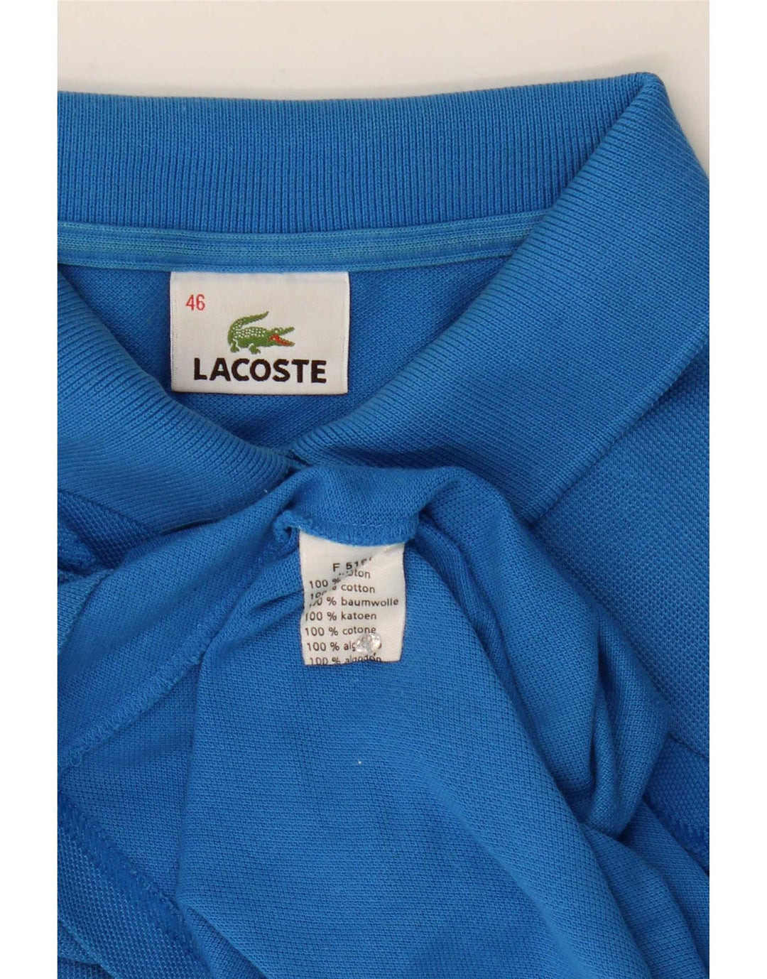 Lacoste Dame Polo Shirt Størrelse 46 XL Blå Bomuld