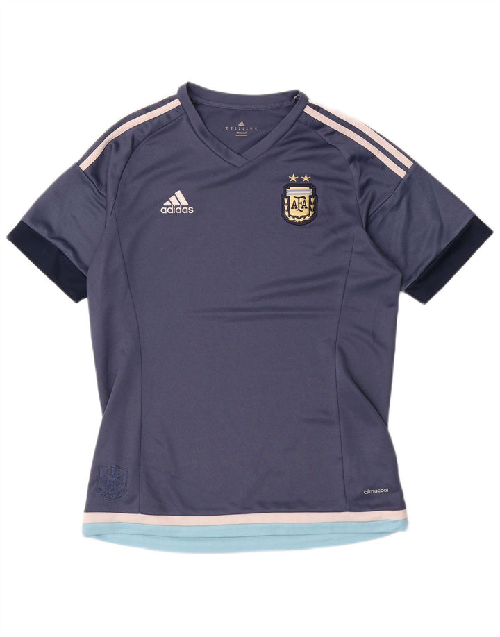 Adidas Herre Climalite T-Shirt Top Medium Marineblå Colourblock Polyester