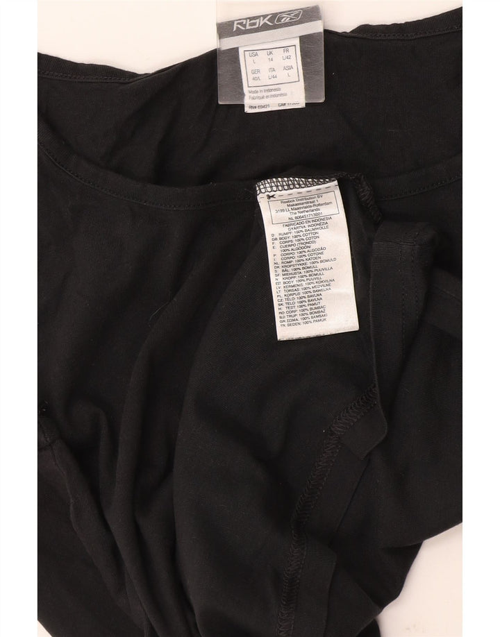 Reebok Dame T-Shirt Top UK 14 Stor Grå Bomuld