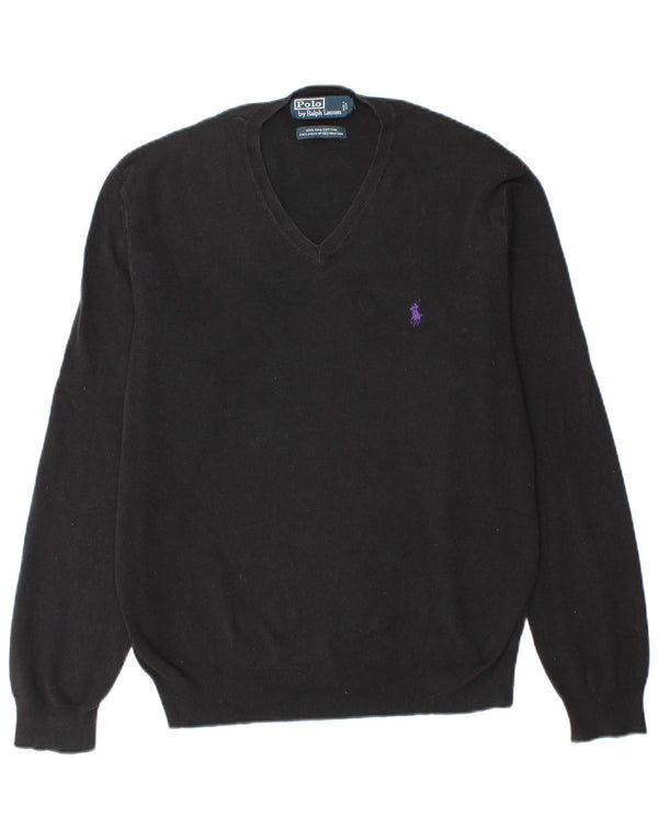 POLO RALPH LAUREN Herre V-hals sweater Medium Sort Bomuld