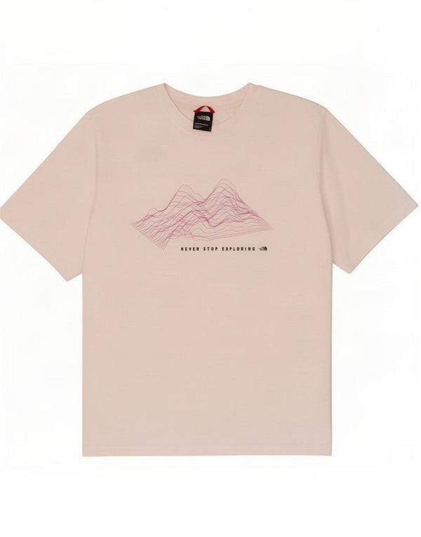 The North Face Kvinders Grafisk T-Shirt Top UK 16 Stor Hvid Bomuld