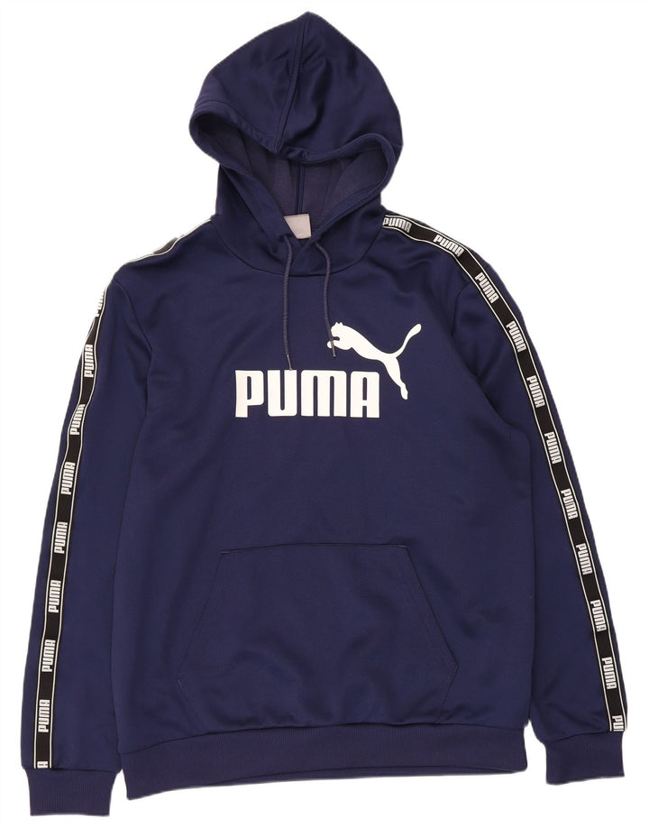 Puma Grafisk hættetrøje til mænd, stor marineblå polyester