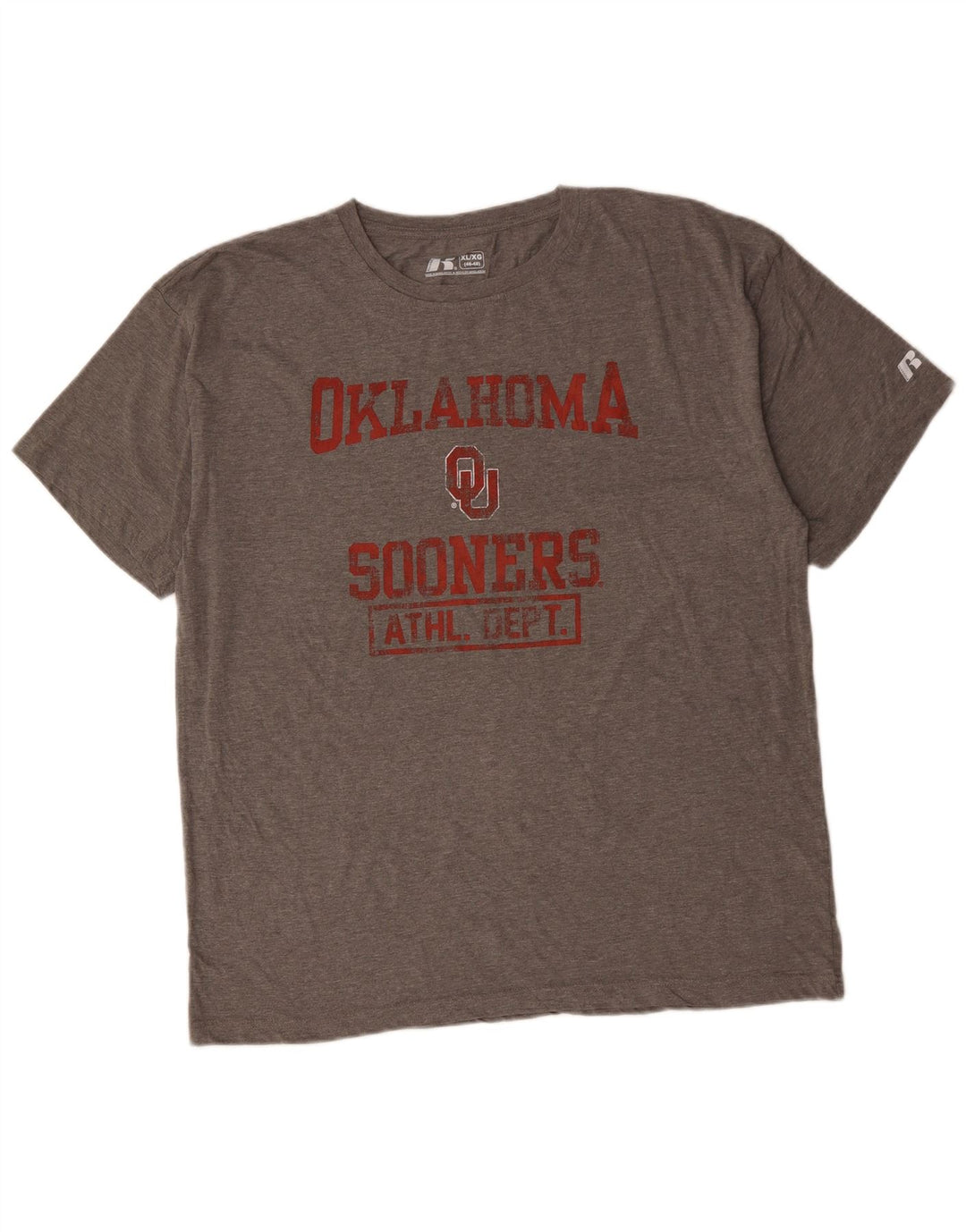 RUSSELL ATHLETIC Herre Oklahoma Sooners Grafisk T-Shirt Top XL Grå