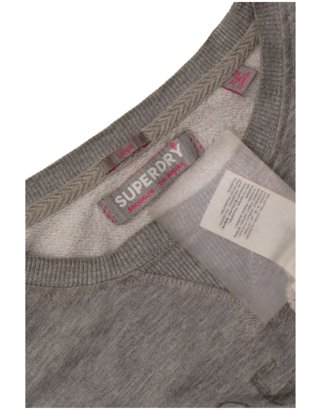 Superdry Womens Grafisk Oversized Sweatshirt Jumper UK 16 Stor Grå Bomuld