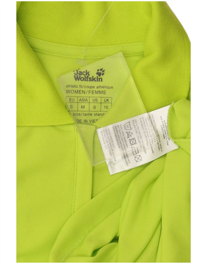 JACK WOLFSKIN Dame Polo Shirt UK 10 Small Green Polyester