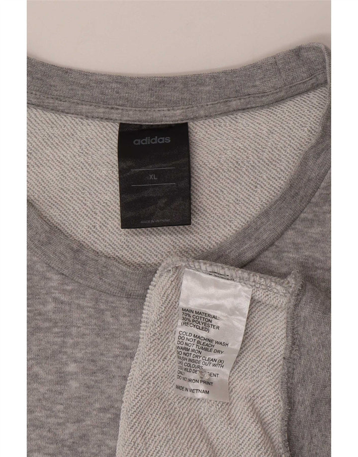 Adidas Sweatshirt Jumper til mænd XL Grå Flecked Bomuld