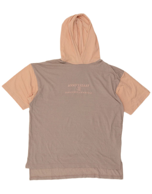 Gabriella Frattini Herre Hooded Grafisk T-Shirt Top XL Grå Colourblock