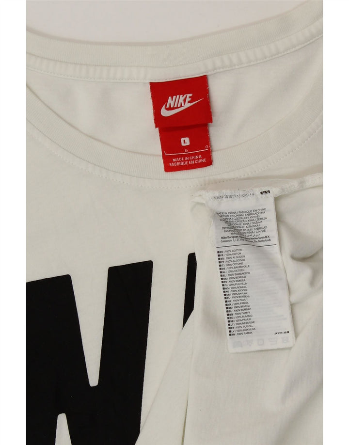 Nike grafisk T-shirt top til kvinder DK 16 Stor off white bomuld