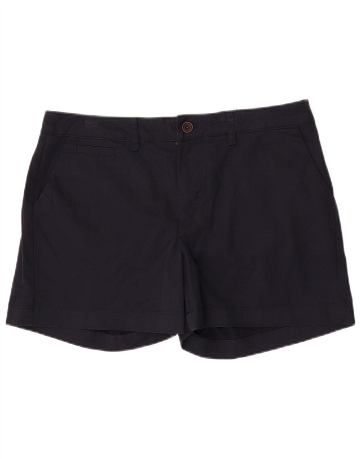Fat Face Dame Chino Shorts UK 12 Medium W34 Navy Blue Bomuld
