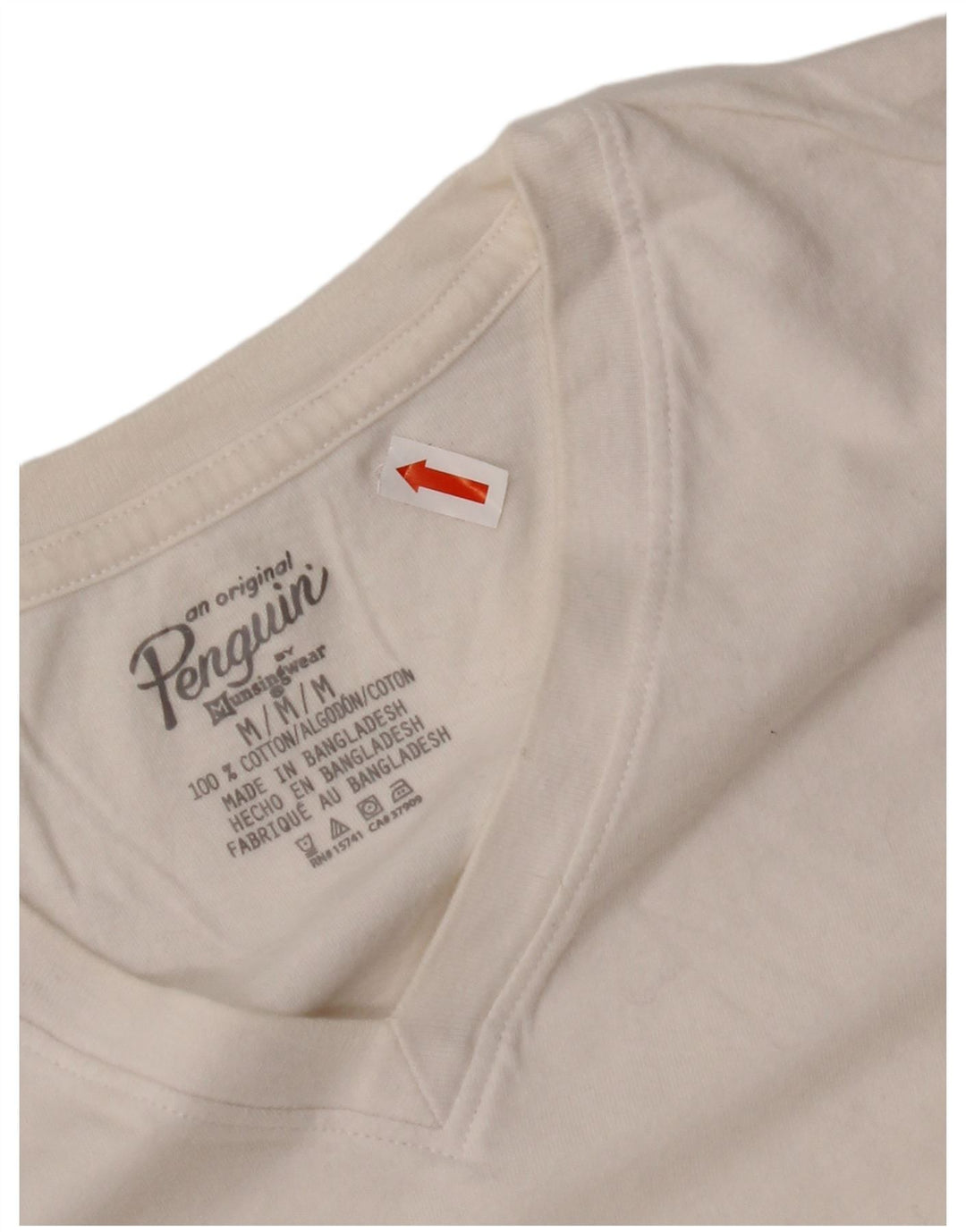 PENGUIN Dame T-Shirt Top UK 14 Medium Hvid Bomuld