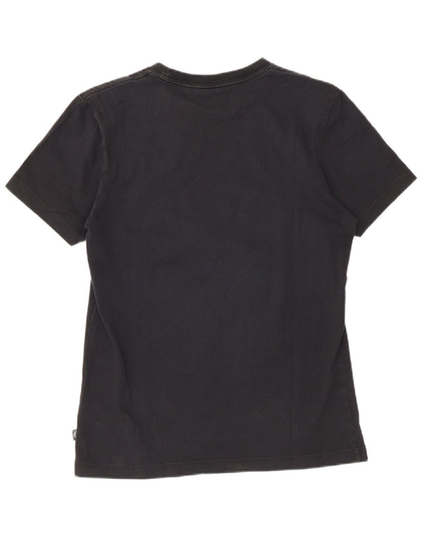 Adidas Dame Grafisk T-Shirt Top UK 10 Small Black Floral Bomuld