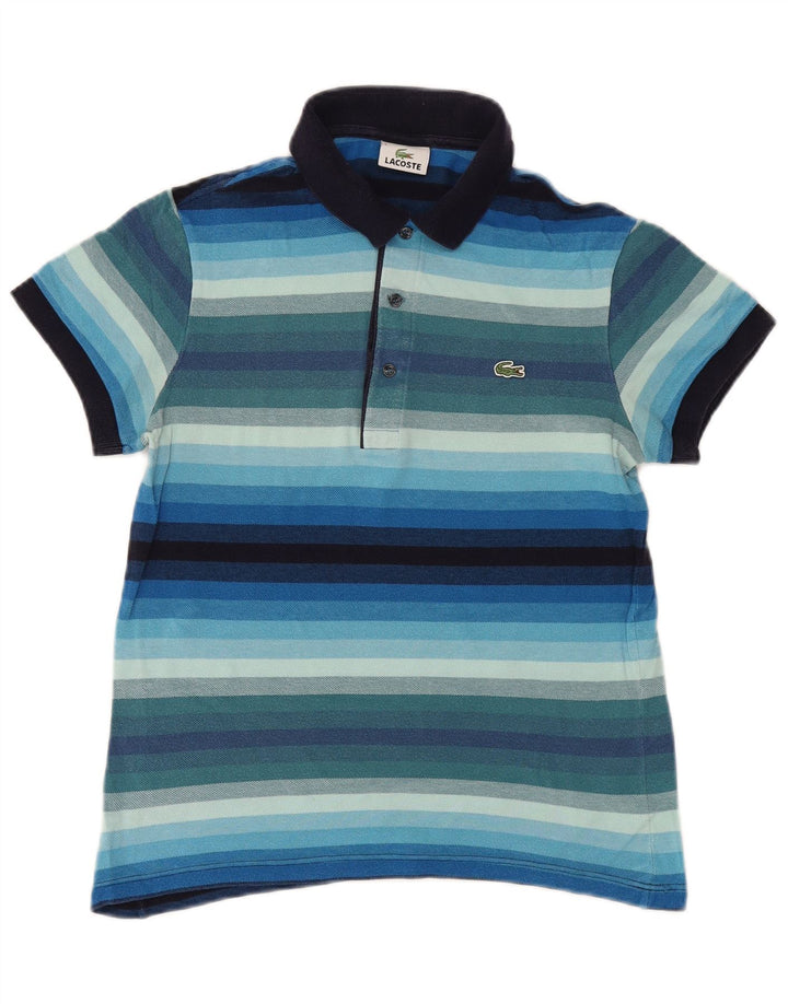 Lacoste herre poloshirt størrelse 3 Lille blå stribet bomuld