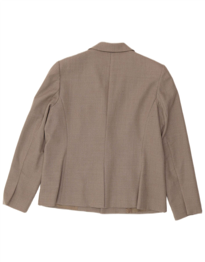 HOBBS Womens 1 Button Blazer Jacket UK 16 Large  Beige Wool