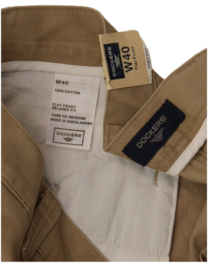 DOCKERS Herre Relaxed Fit Cargo Shorts W40 XL Beige Bomuld