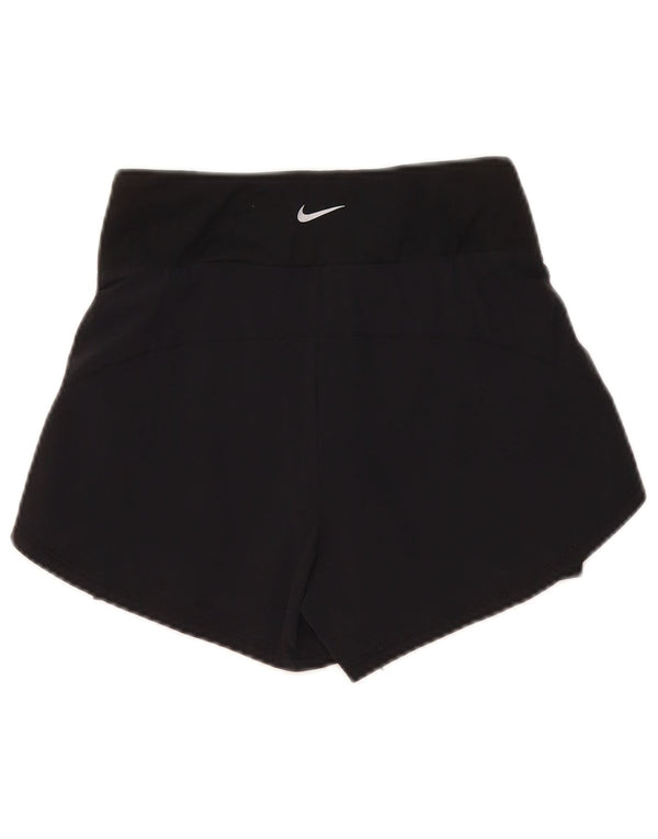 Nike Dame Dri Fit Sports Shorts UK 4 XS Sort Nylon Sports