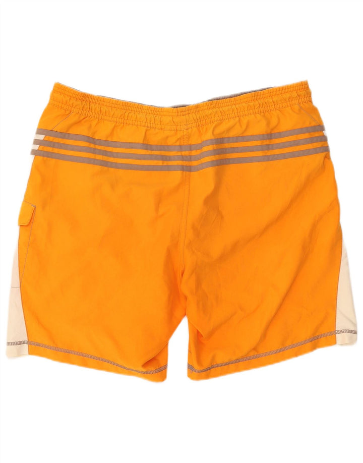 ADIDAS grafiske sportsshorts til mænd Large Orange Colourblock Polyester