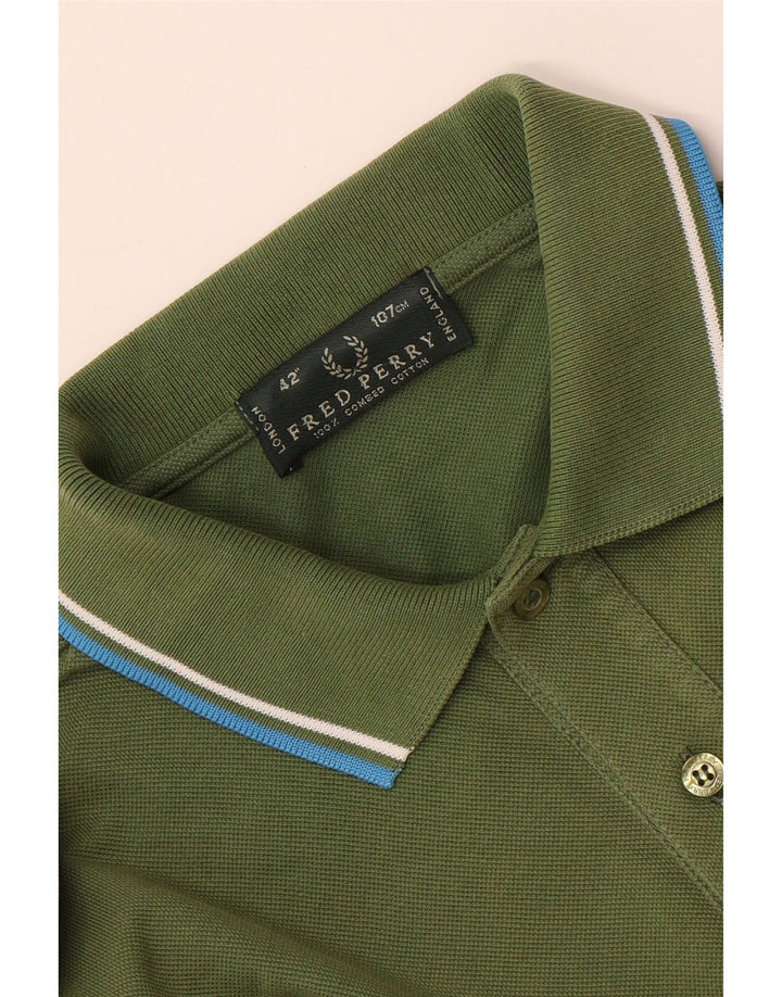 FRED PERRY Herre poloshirt Medium Grøn Bomuld