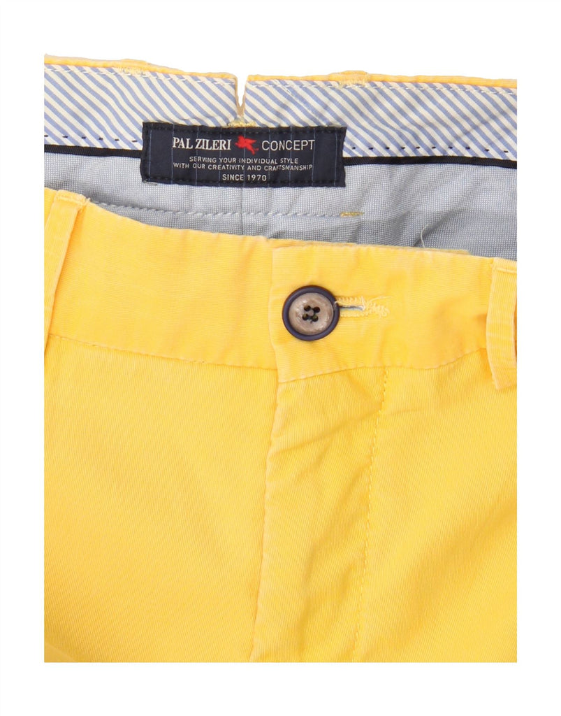 PAL ZILERI Mens Straight Chino Trousers W33 L32 Yellow Cotton Vintage Pal Zileri and Second-Hand Pal Zileri from Messina Hembry 