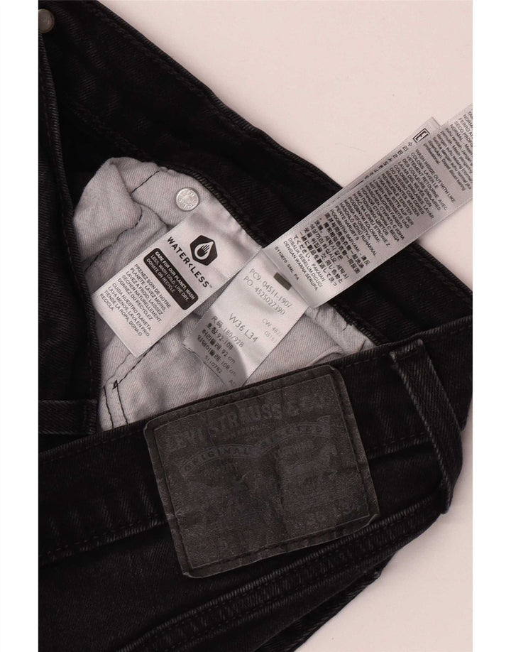 Levi's Herre 511 Slim Jeans W36 L34 Sort Bomuld