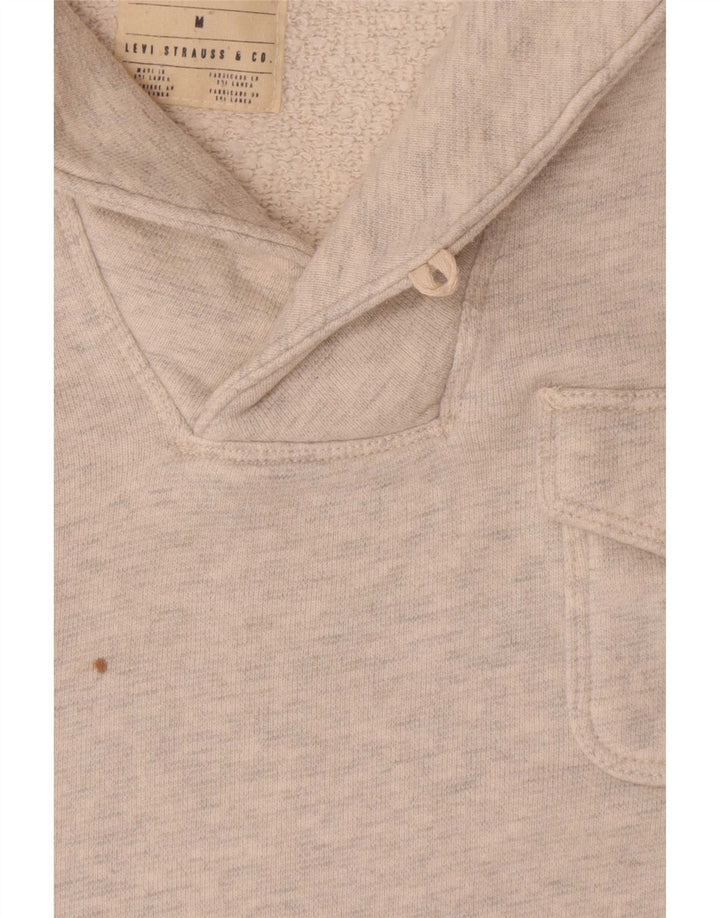 Levi's Herre Shawl Neck Sweatshirt Jumper Medium Grey Flecked Bomuld