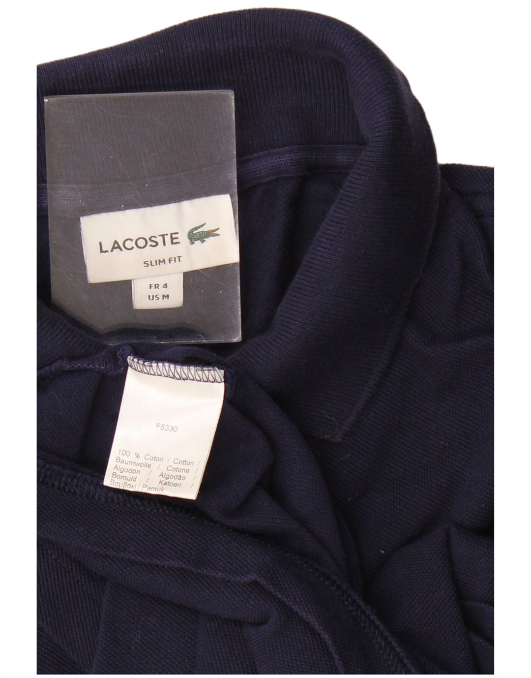 Lacoste Herre Slim Fit Polo Shirt Størrelse 4 Medium Marineblå Bomuld