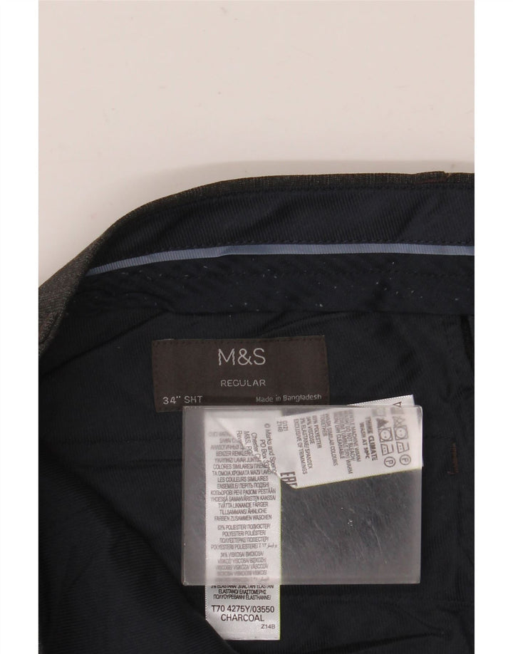 Marks & Spencer Herre Regular Fit Chinobukser W34 L29 Grå polyester