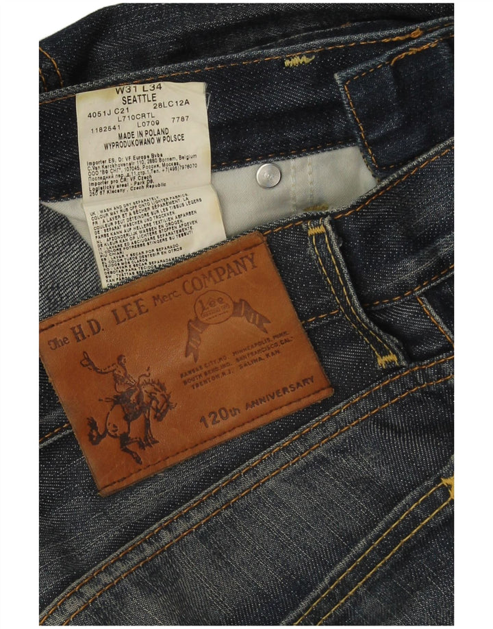 Lee Mens Seattle Straight Jeans W31 L30 Blå Bomuld