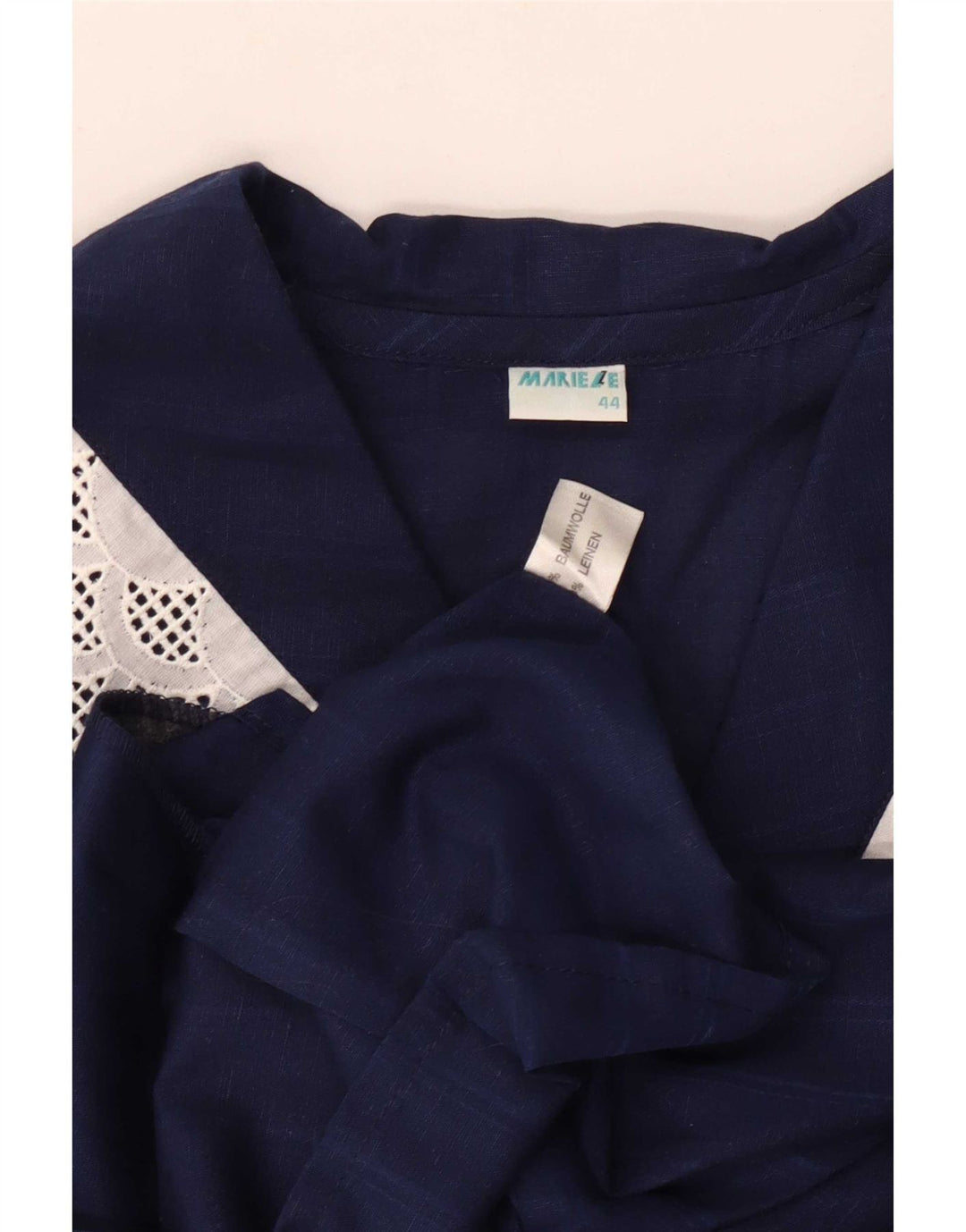Vintage dameskjorte bluse IT 44 Mellem marineblå stribet