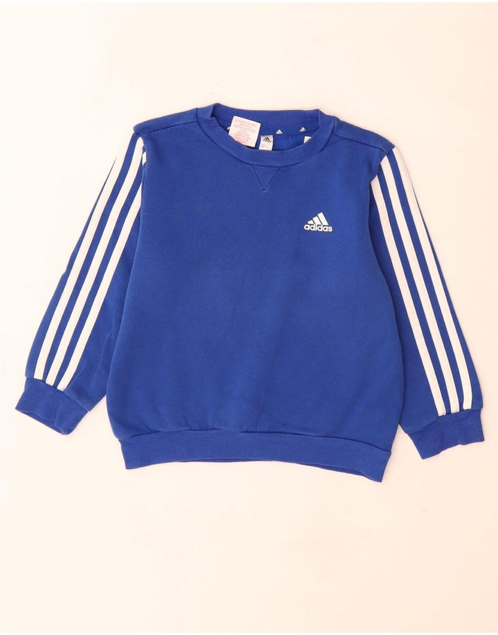 Adidas Boys Sweatshirt Jumper 6-7 år Blå Bomuld