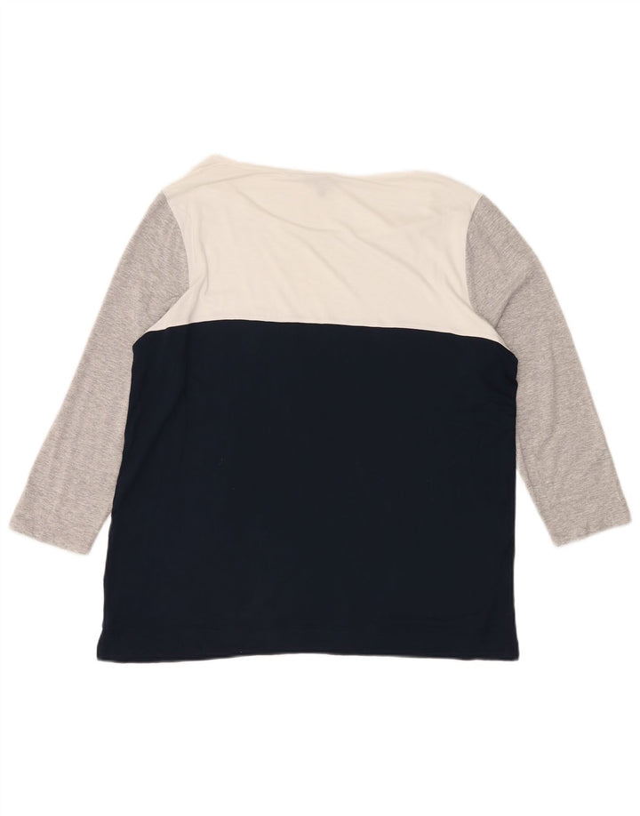 Jaeger Womens Top 3/4 ærmer UK 16 Large Multicolor Colourblock Viscose