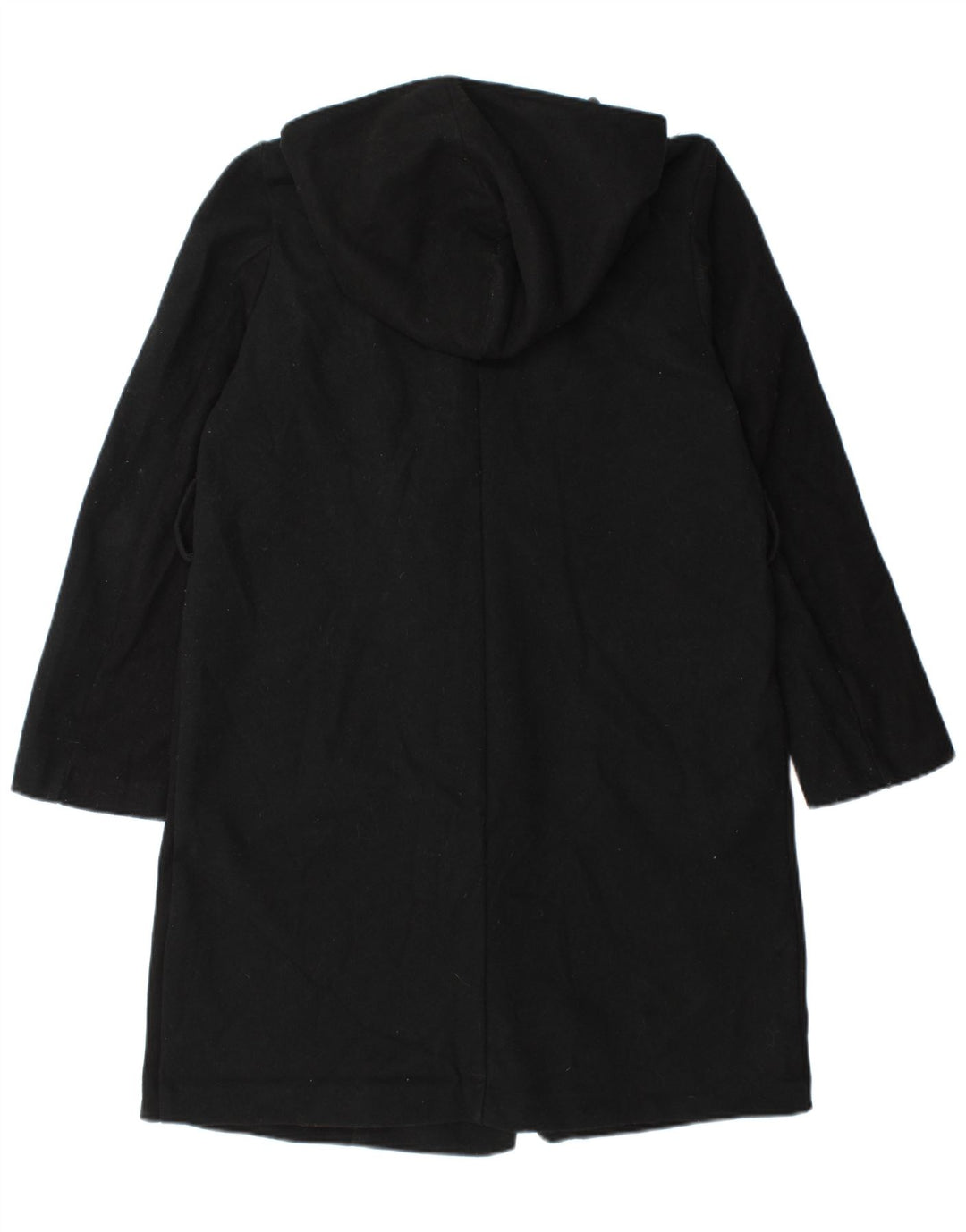 Zara Dame Hætte Oversized Dobbeltradet Frakke UK 10 Small Black