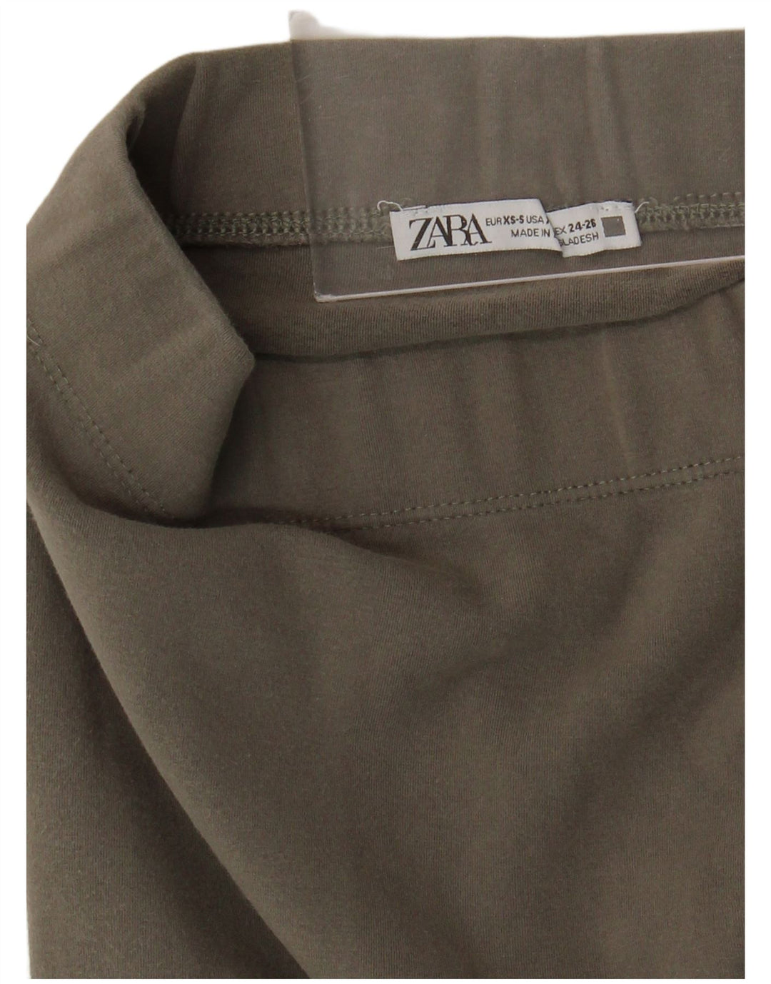 Zara Dame Leggings UK 4 XS Khaki