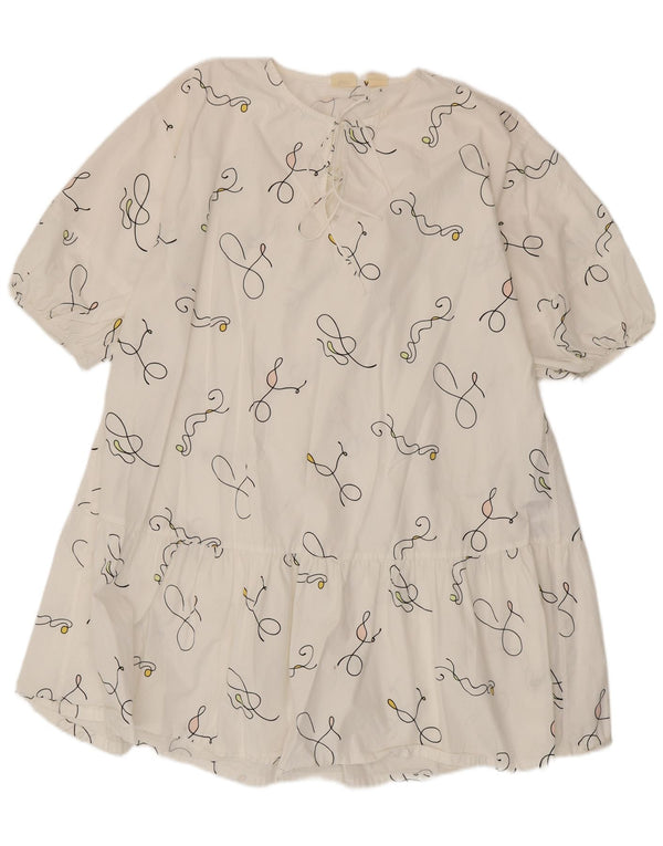 Levi's Kvinder abstrakt mønster Oversized teltkjole UK 14 Medium White