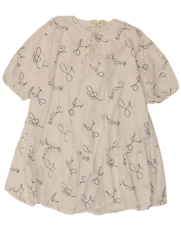 Levi's Kvinder abstrakt mønster Oversized teltkjole UK 14 Medium White