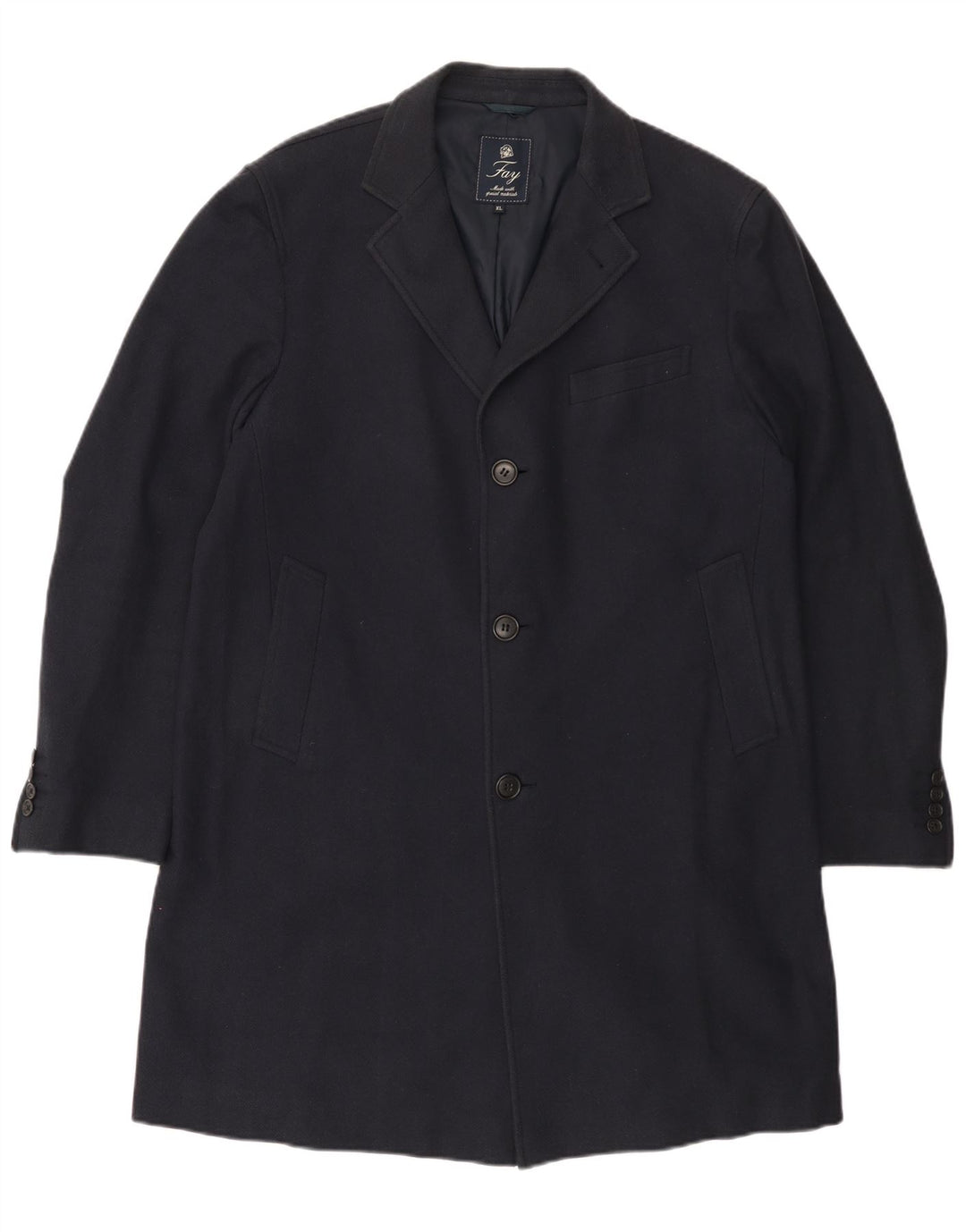 FAY Dameoverfrakke UK 18 XL Marineblå sildebensbomuld