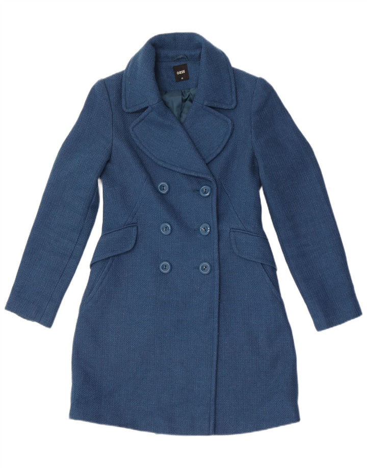 Oasis Dame Dobbeltradet Frakke UK 6 XS Blå Polyester